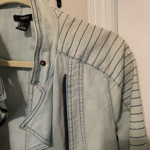 Lite Washed Denim Motorcycle Jacket